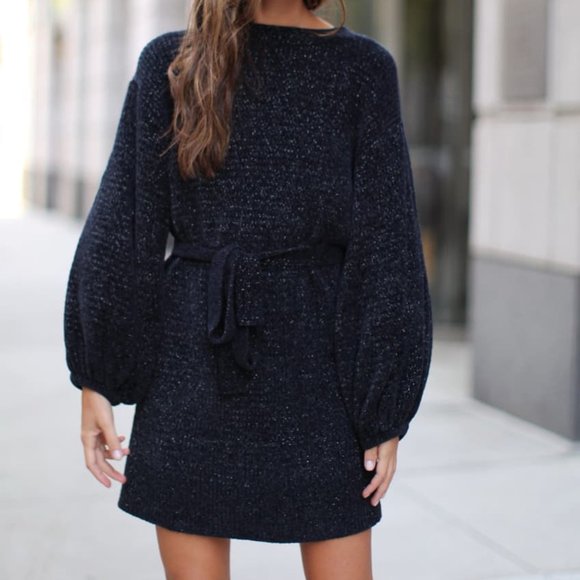 Something Navy Dresses & Skirts - NWT Something Navy Shimmer Knit Sweater Dress M